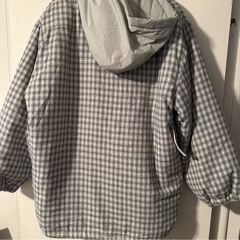 Sisters And Seekers Quilted Plaid Oversized Hooded Jacket - Size XL - NWT - Picture 3 of 10